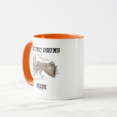 Akoestische trommels binnenin (anatomie van de men mok (Voorkant links)