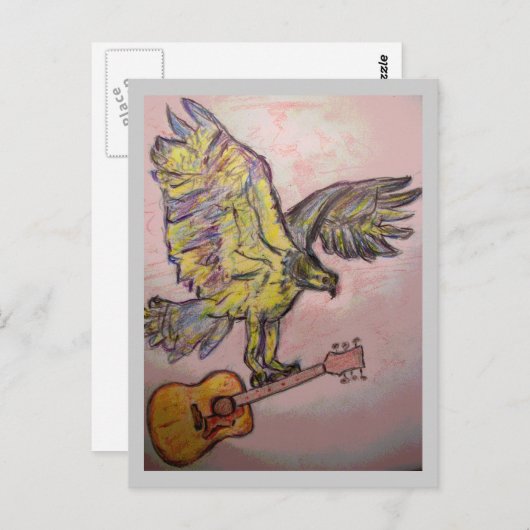 Akoestische viviviaviken (rock & roll) briefkaart (Voorkant / Achterkant)