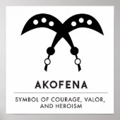 AKOFENA | Symbool Adinkra Courage en Valor Poster (Voorkant)