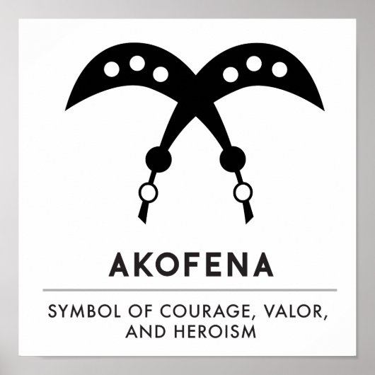 AKOFENA | Symbool Adinkra Courage en Valor Poster (Voorkant)