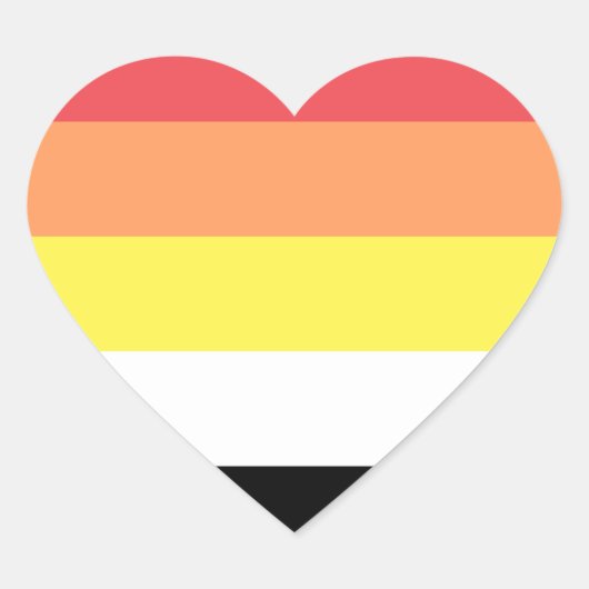 Akoisexual Akoiromantic Pride Flag Hart Sticker (Voorkant)