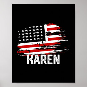 Akokay Vrouwen Karen USA Vlag gepersonaliseerd 4e Poster