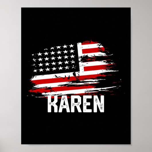 Akokay Vrouwen Karen USA Vlag gepersonaliseerd 4e  Poster (Voorkant)