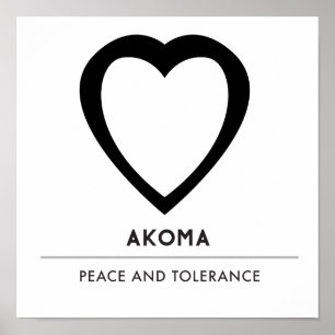 Akoma   Symbool voor patiënt- en tolerantiewit Poster