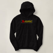 Akrapovic aangepast replica ontwerp gele tekst C Hoodie (Design voorkant)