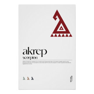 Akrep (Scorpion) Turks Motief Poster