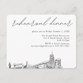 Akron Bruiloft Elegant repetitie diner Informatiekaartje