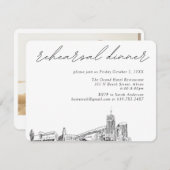 Akron Bruiloft Elegant repetitie diner Informatiekaartje (Voorkant / Achterkant)