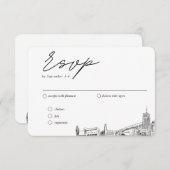 Akron Bruiloft Traditionele RSVP Maaltijden Opties Informatiekaartje (Voorkant / Achterkant)