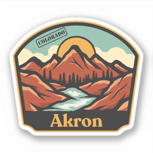 Akron, Colorado Sticker (Voorkant)