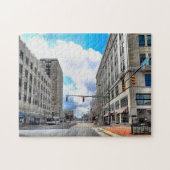 Akron Main Street Cityscape Jigzaag Puzzle Legpuzzel (Horizontaal)