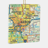 Akron OH  kaart Keramisch Ornament (Rechts)
