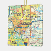 Akron OH  kaart Keramisch Ornament (Links)