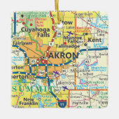 Akron OH  kaart Keramisch Ornament (Voorkant)