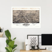 Akron, OH Panoramic Map - 1882 Poster (Thuiskantoor)