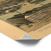 Akron Ohio 1870 Antiek Panoramische Kaart Poster (Hoek)