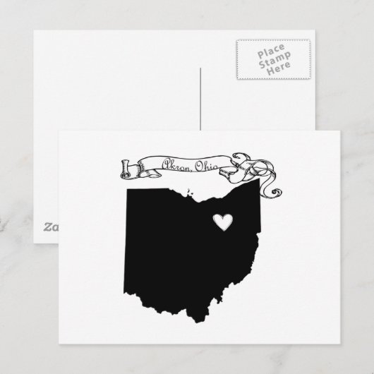 Akron Ohio Briefkaart (Voorkant / Achterkant)