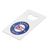 Akron Ohio Creditkaart Flessenopener (Voorkant Gekanteld)