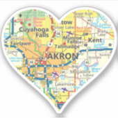 Akron Ohio  kaart Sticker (Voorkant)