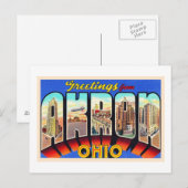 Akron Ohio OH  groot Briefkaart (Voorkant / Achterkant)