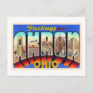 Akron Ohio OH  groot Briefkaart