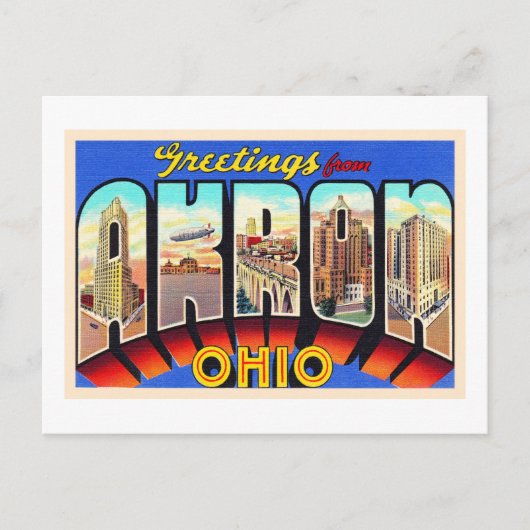 Akron Ohio OH  groot Briefkaart (Voorkant)