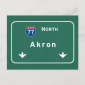 Akron Ohio oh Interstate Highway Freeway : Briefkaart (Voorkant)