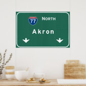 Akron Ohio oh Interstate Highway Freeway : Poster (Keuken)