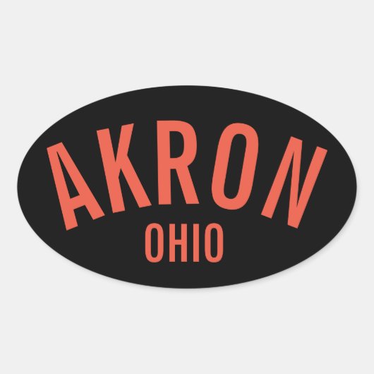 Akron, Ohio Ovale Sticker (Voorkant)