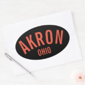 Akron, Ohio Ovale Sticker (Envelop)