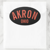 Akron, Ohio Ovale Sticker (Tas)