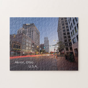 Akron, Ohio Puzzle met Gift Box Legpuzzel