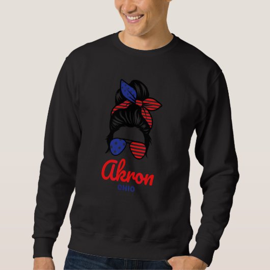 Akron Ohio Retro Rommelige Knot Trui (Voorkant)
