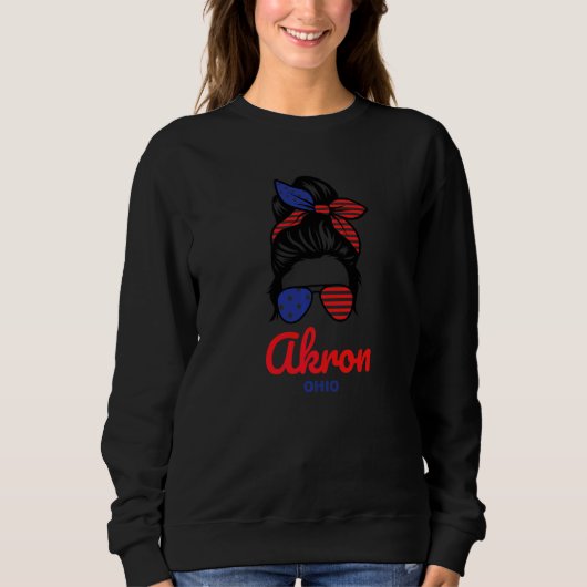 Akron Ohio Retro Rommelige Knot Trui (Voorkant)