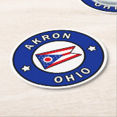 Akron Ohio Ronde Kartonnen Onderzetter (Gebogen)