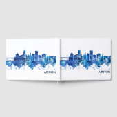 Akron Ohio Skyline Blue Gastenboek (Volledig)