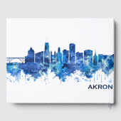 Akron Ohio Skyline Blue Gastenboek (Achterkant)