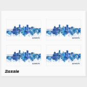 Akron Ohio Skyline Blue Rechthoekige Sticker (Vel)