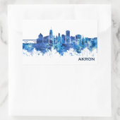 Akron Ohio Skyline Blue Rechthoekige Sticker (Tas)