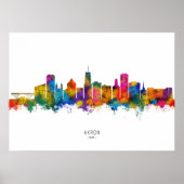 Akron Ohio Skyline Poster (Voorkant)