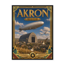 Akron Ohio Vintage Art Deco Gouden Tijdperk