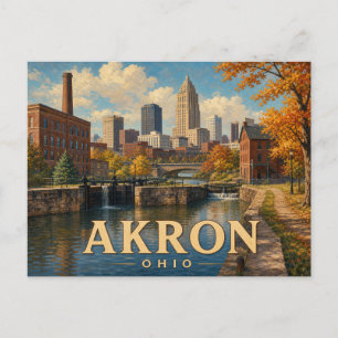 Akron Ohio Vintage Reisposter Briefkaart