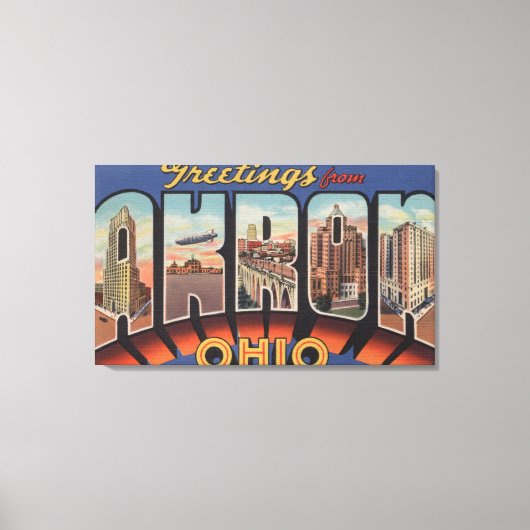 Akron, OhioLarge Letter ScenesAkron, OH Canvas Afdruk (Voorkant)