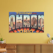 Akron, OhioLarge Letter ScenesAkron, OH Canvas Afdruk (Insitu (Woonkamer))