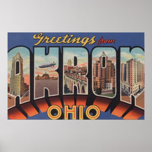 Akron, OhioLarge Letter ScenesAkron, OH Poster (Voorkant)