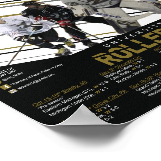Akron Roller Hockey Schedule Poster (Hoek)