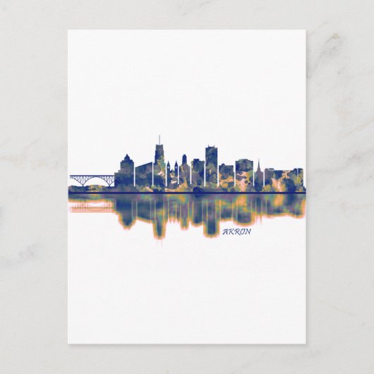 Akron Skyline Feestdagenkaart (Voorkant)