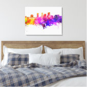 Akron skyline in watercolor background canvas afdruk (Insitu (Slaapkamer))