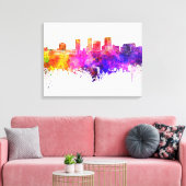Akron skyline in watercolor background canvas afdruk (Insitu (Woonkamer))
