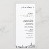 Akron Skyline Modern Wedding Dinner Menu (Voorkant / Achterkant)